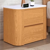 Temple &amp; Webster Carlton Faux Marble Bedside Table
