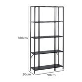 Temple &amp; Webster Miles 5 Tier Iron Bookshelf