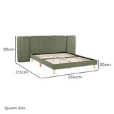 Temple &amp; Webster Croft Winged Chenille Bed Frame