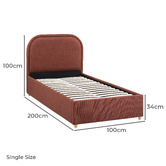 Temple &amp; Webster Elba Upholstered Gas Lift Storage Bed Frame