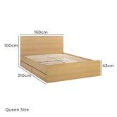Temple &amp; Webster Meeka Bed Frame with Underbed Drawers