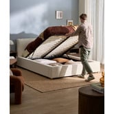 Temple &amp; Webster Hyde Boucle Gas Lift Queen Bed