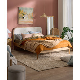 Temple &amp; Webster Barnaby Oak Wood Bed Frame