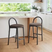 Temple &amp; Webster 65.5cm Lottie Arched Solid Beech Wood Bar Stool