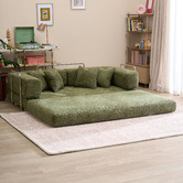 Temple &amp; Webster Jemima 3 Seater Queen Boucle Sofa Bed