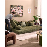 Temple &amp; Webster Jemima 3 Seater Queen Boucle Sofa Bed