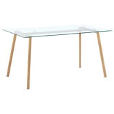 Temple &amp; Webster 6 Seater Hayden Glass Dining Table &amp; Chair Set