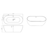 Temple &amp; Webster Avalon Egg Acrylic Freestanding Bath with Overflow