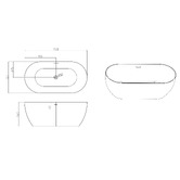 Temple &amp; Webster Avalon Egg Acrylic Freestanding Bath with Overflow