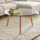 Temple &amp; Webster Stad Glass Top Coffee Table