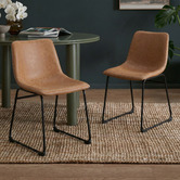 Temple &amp; Webster Phoenix Vintage-Style Faux Leather Dining Chairs