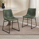Temple &amp; Webster Phoenix Vintage-Style Faux Leather Dining Chairs