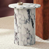 Temple &amp; Webster Tilly Viola Marble-Look Side Table