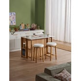 Temple &amp; Webster Ambrose Extendable Kitchen Island Bench with Storage