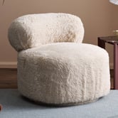 Temple &amp; Webster Dolly Faux Fur Swivel Accent Chair
