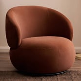Temple &amp; Webster Tilly Velvet Swivel Armchair