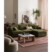Temple &amp; Webster Coco 4 Seater Upholstered Modular Sofa &amp; Ottoman Set