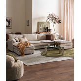 Temple &amp; Webster Coco 5 Seater Upholstered Modular Sofa &amp; Ottoman Set
