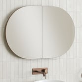 Temple &amp; Webster Mecca 900mm Oval Mirrored Shaving Cabinet