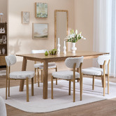 Temple &amp; Webster 180cm Natural Oak Wood Dining Table