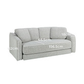 Temple &amp; Webster Nani 3 Seater Queen Upholstered Sofa Bed