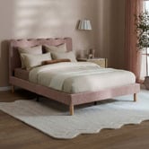 Temple &amp; Webster Ripple Chenille Bed Frame