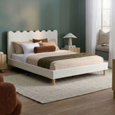 Temple &amp; Webster Ripple Chenille Bed Frame