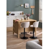 Temple &amp; Webster Noel  Boucle Adjustable Bar Stools