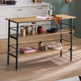 Temple &amp; Webster Obera Kitchen Island Bench with Storage