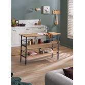 Temple &amp; Webster Obera Kitchen Island Bench with Storage
