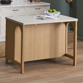 Temple &amp; Webster Duncan Travertine-Look Kitchen Island