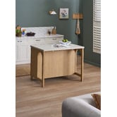 Temple &amp; Webster Duncan Travertine-Look Kitchen Island