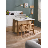 Temple &amp; Webster Duncan Travertine-Look Kitchen Island