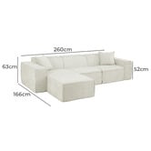 Temple &amp; Webster Cubo 4 Seater Chenille Modular Sofa &amp; Ottoman Set