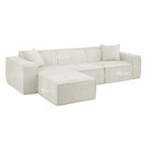 Temple &amp; Webster Cubo 4 Seater Chenille Modular Sofa &amp; Ottoman Set