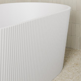 Temple &amp; Webster Avalon 1500mm Acrylic Fluted Freestanding Bath with Overflow