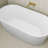 Temple &amp; Webster Avalon 1500mm Acrylic Fluted Freestanding Bath with Overflow
