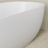 Temple &amp; Webster Avalon Egg Acrylic Freestanding Bath with Overflow
