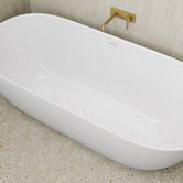 Temple &amp; Webster Avalon Egg Acrylic Freestanding Bath with Overflow
