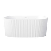 Temple &amp; Webster Avalon 1500mm Acrylic Fluted Freestanding Bath with Overflow