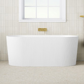 Temple &amp; Webster Avalon 1500mm Acrylic Fluted Freestanding Bath with Overflow