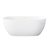 Temple &amp; Webster Avalon Egg Acrylic Freestanding Bath with Overflow