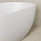 Temple &amp; Webster Avalon Egg Acrylic Freestanding Bath with Overflow