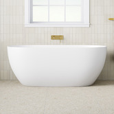 Temple &amp; Webster Avalon Egg Acrylic Freestanding Bath with Overflow