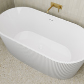 Temple &amp; Webster Avalon 1500mm Acrylic Fluted Freestanding Bath with Overflow