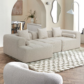 Temple &amp; Webster Bowie 4 Seater Boucle Sofa with Chaise