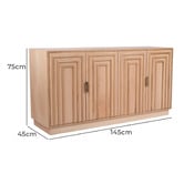 Temple &amp; Webster Meira Mango Wood 4 Door Sideboard Buffet