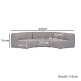 Temple &amp; Webster Arco Curved 4 Seater Modular Sofa