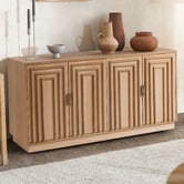 Temple &amp; Webster Meira Mango Wood 4 Door Sideboard Buffet