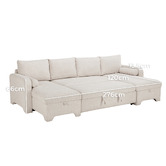 Temple &amp; Webster Frida 4 Seater Storage Sofa Bed with Double Chaise